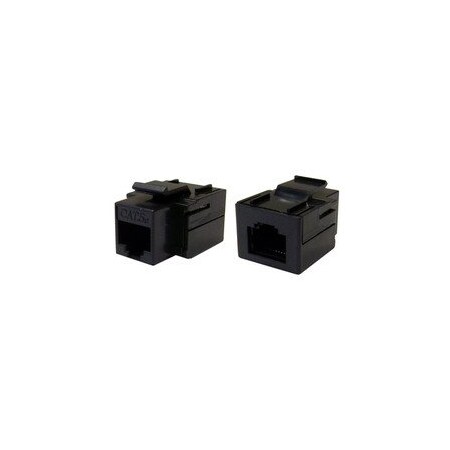 Cable Wholesale Cat5e Keystone Inline Coupler, Black, RJ45 Female 310-220BK